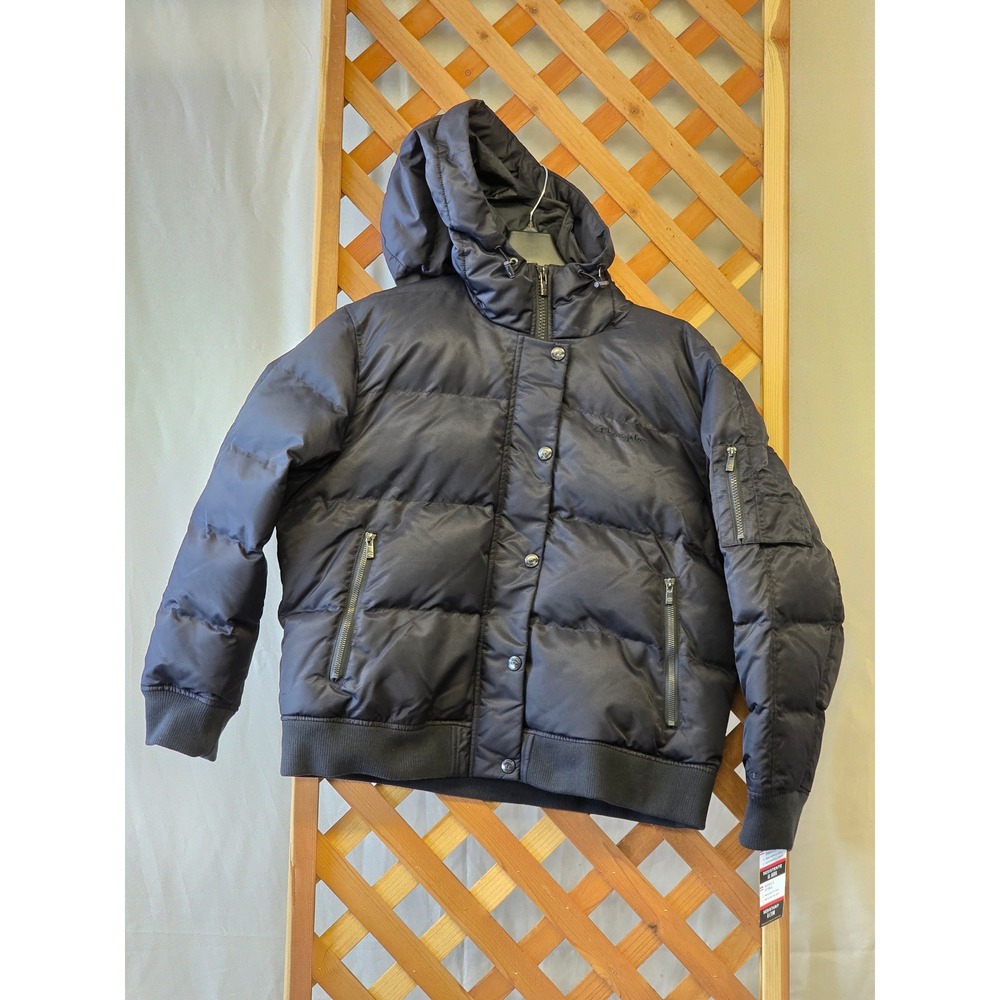 Champion Puffer Jacket Mens XL Navy Blue Hooded Water Resistant - NEW
